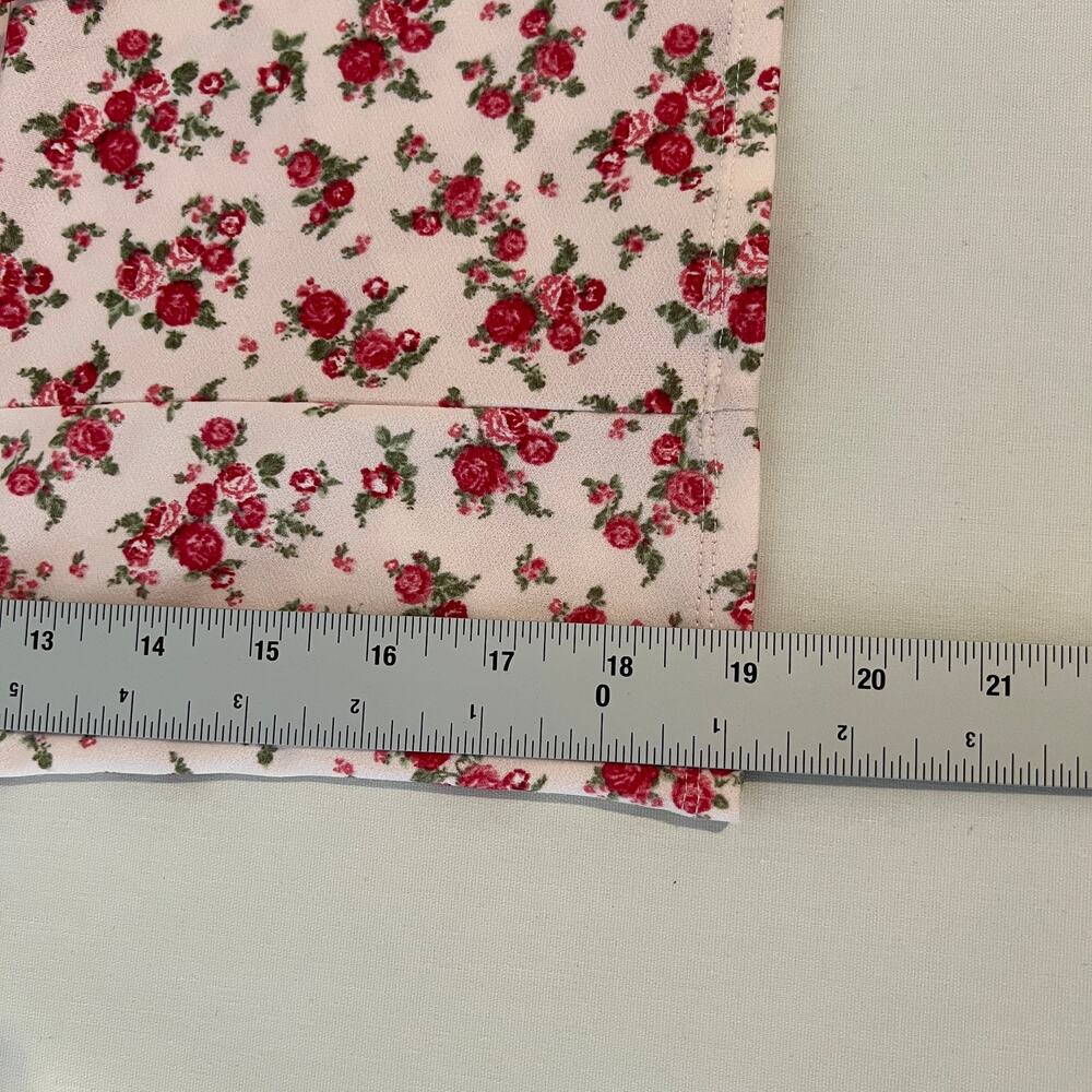 Lush Lace Trim Cap Sleeve Crop Top Pink Red Floral Women L Milkmaid Coquette NWT - Picture 7 of 7